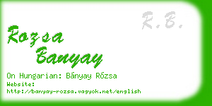 rozsa banyay business card